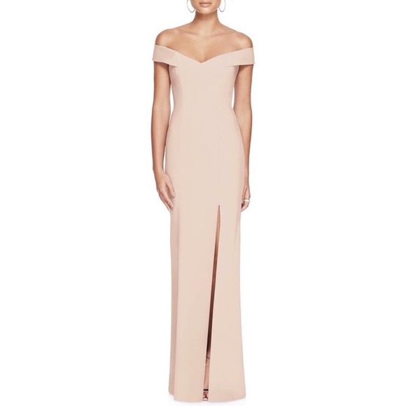 Dessy Collection Dresses & Skirts - DESSY COLLECTION Off The Shoulder Crossback Gown Dress Cameo Pink 12 Style 3012